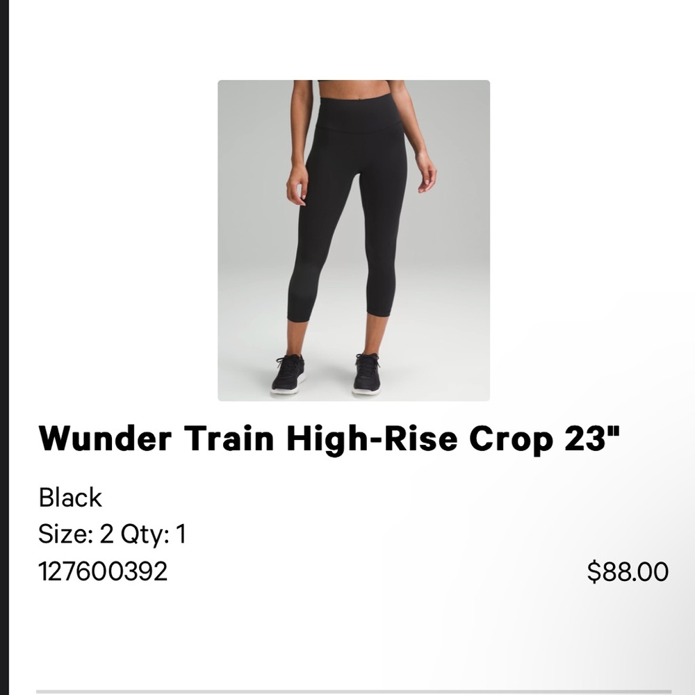Wunder Train High Rise Crop 23” Lululemon